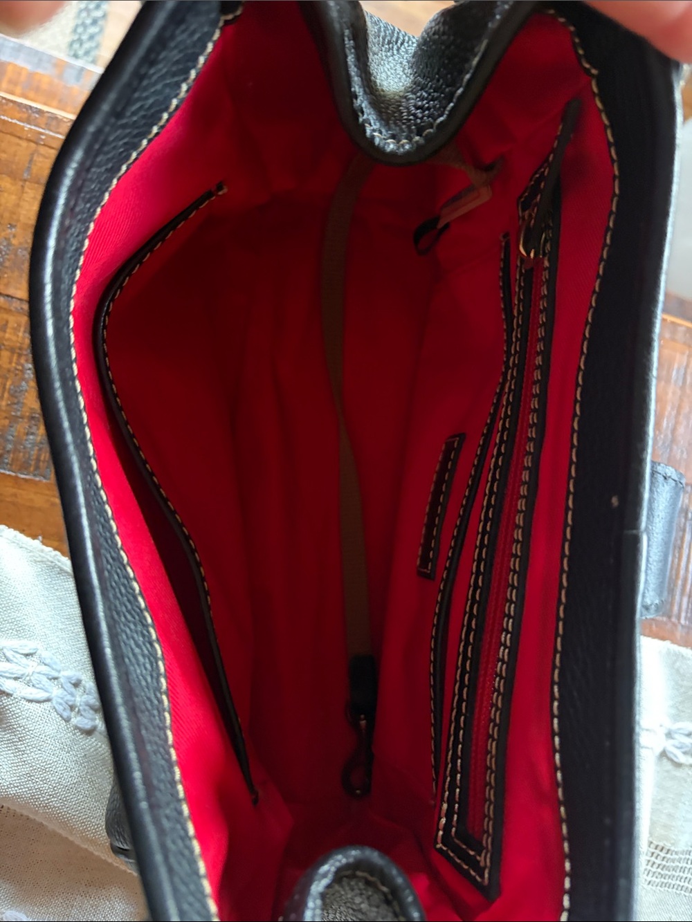 Dooney and Burke Pebble Grain Small Logo Lock Satchel - Picture 4 of 4